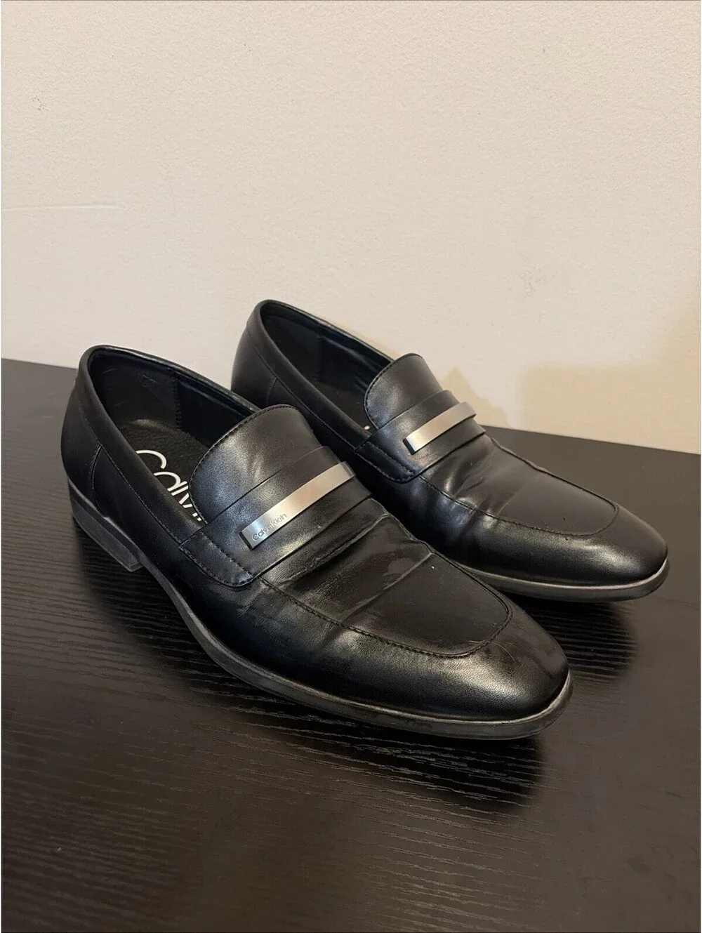 Calvin Klein Lathan 34F9274-BLK Mens Black Leather Loafers 7.5 [COPY] [COPY]